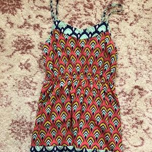 Francesca’s spaghetti strap bright patterned dress